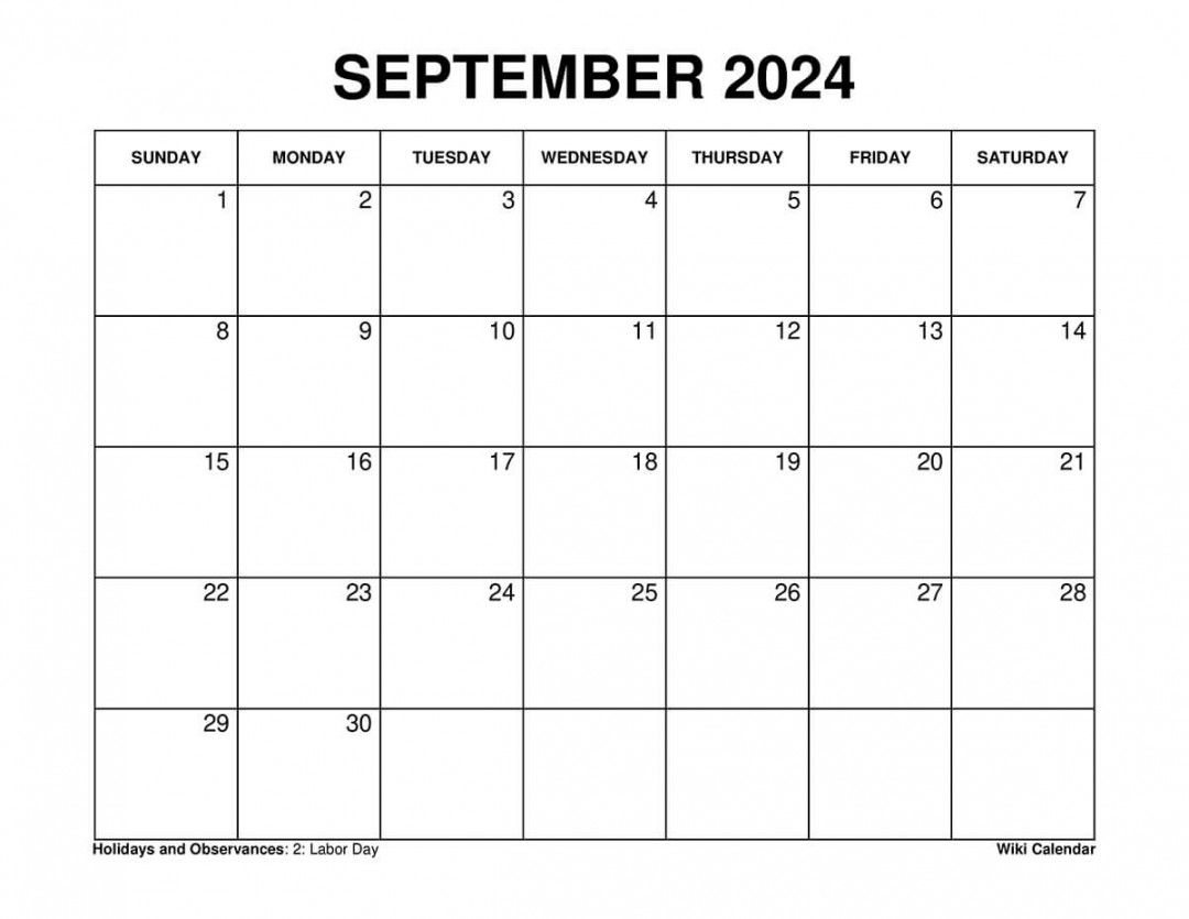 Printable September  Calendar Templates With Holidays