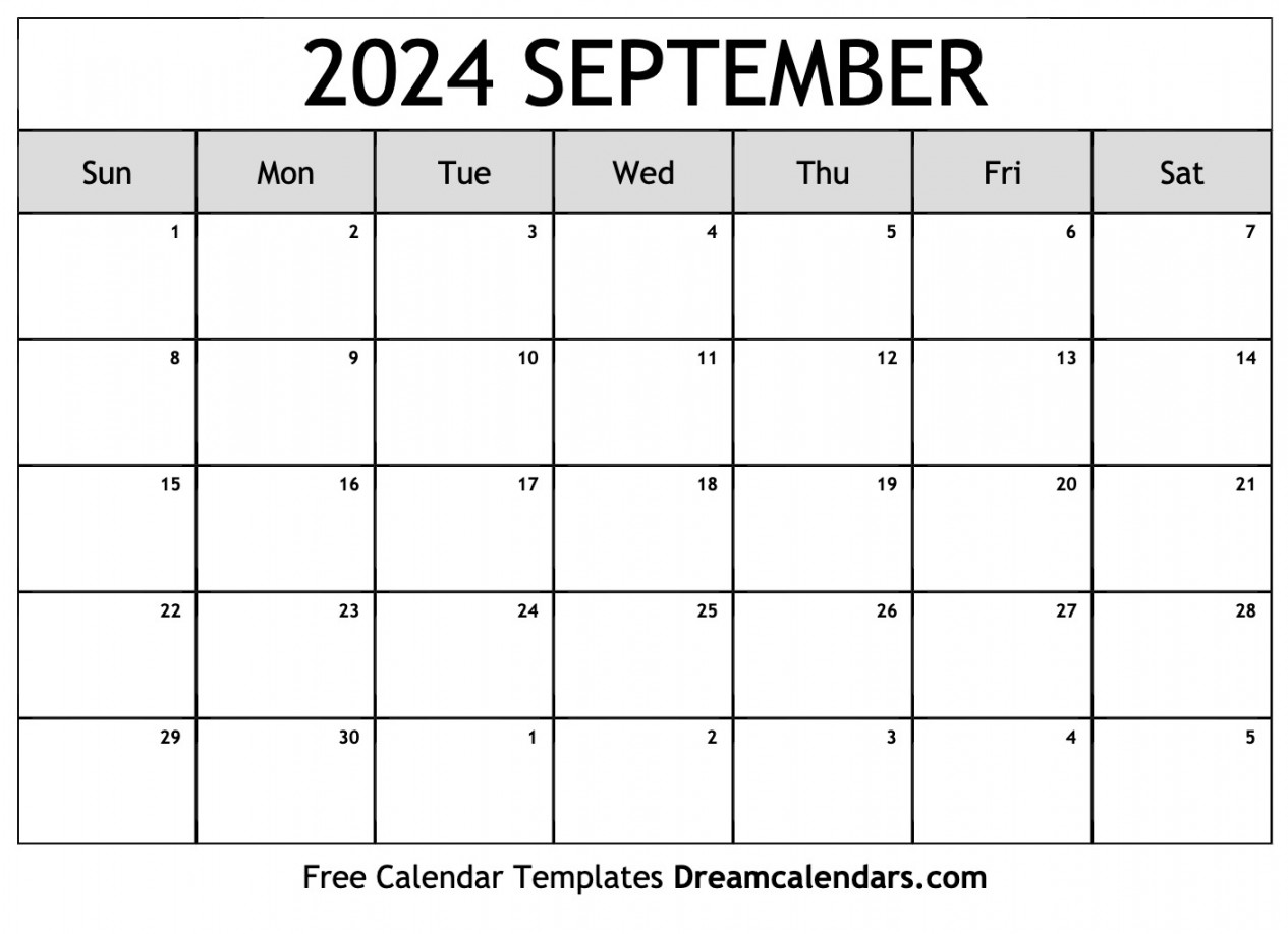 September  calendar  Free blank printable with holidays