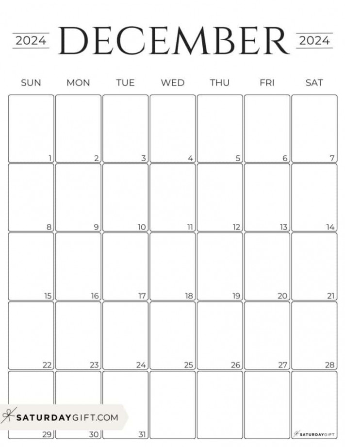 Simple Calendar Template  - Free Printable Vertical Calendar