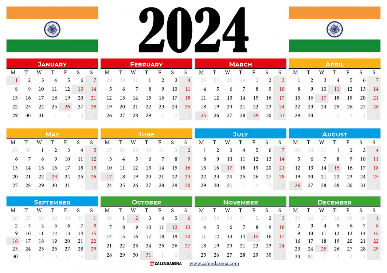 Calendar  india with holidays and festivals  by Calendarena