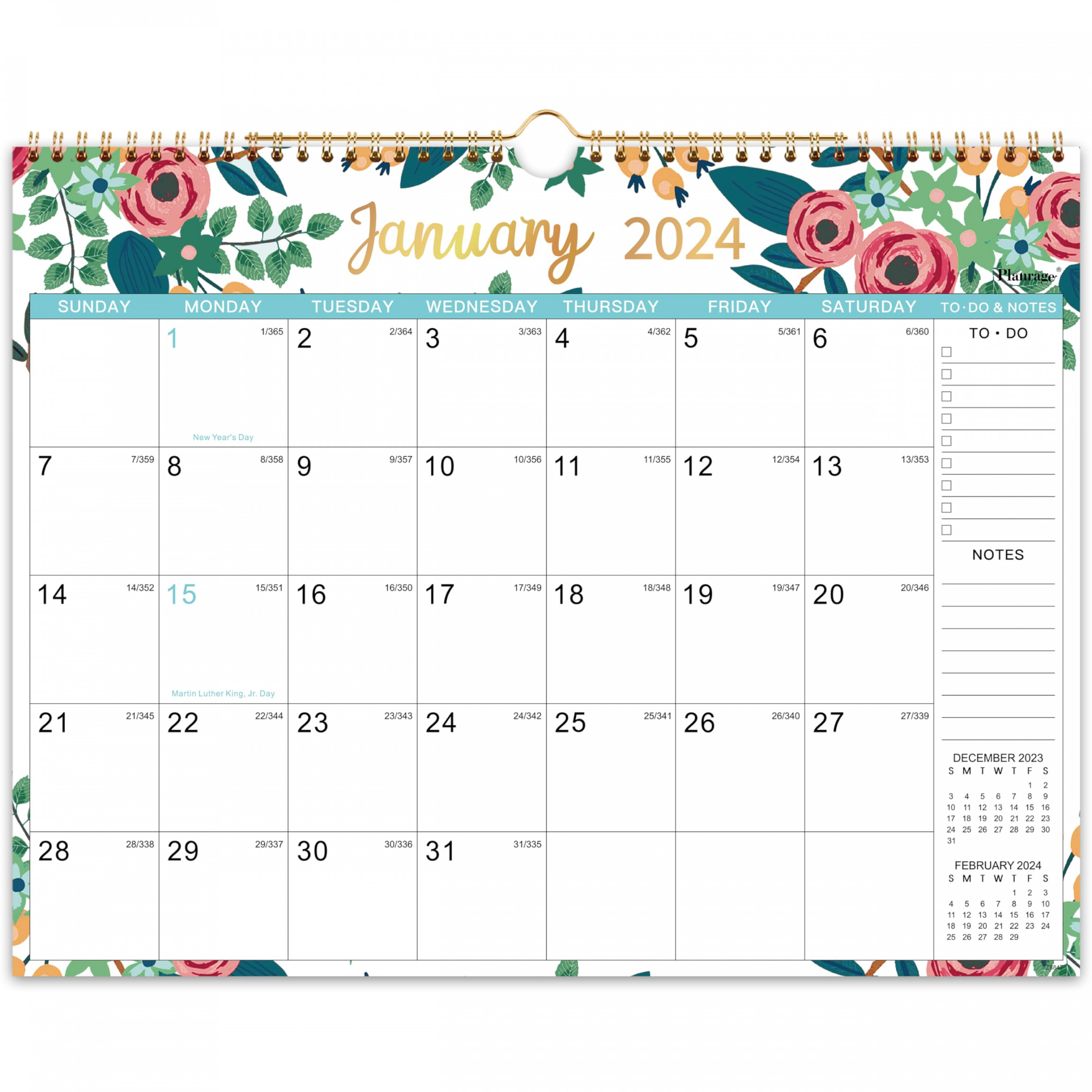 Calendar -  Monthly Wall Calendar , January  - December  , ." x