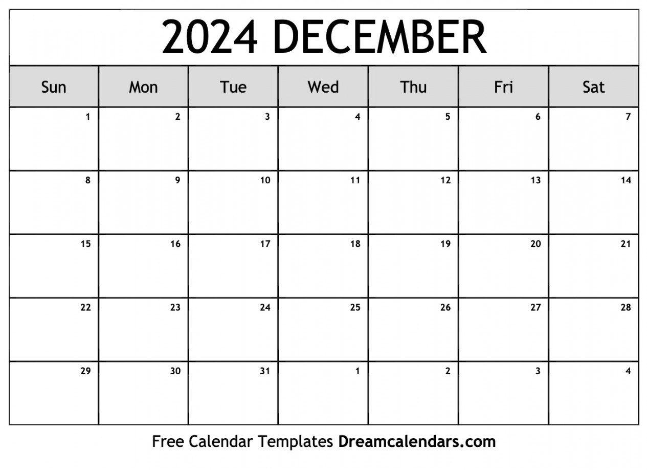 December  Calendar - Free Printable with Holidays and Observances