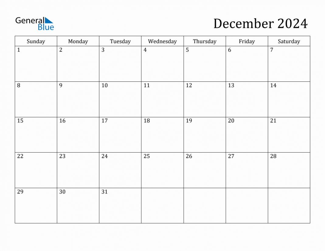 December  Monthly Calendar