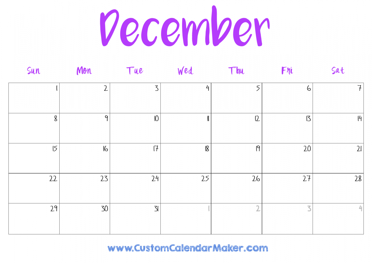 December  Printable Calendar ( Free Templates + PDF)
