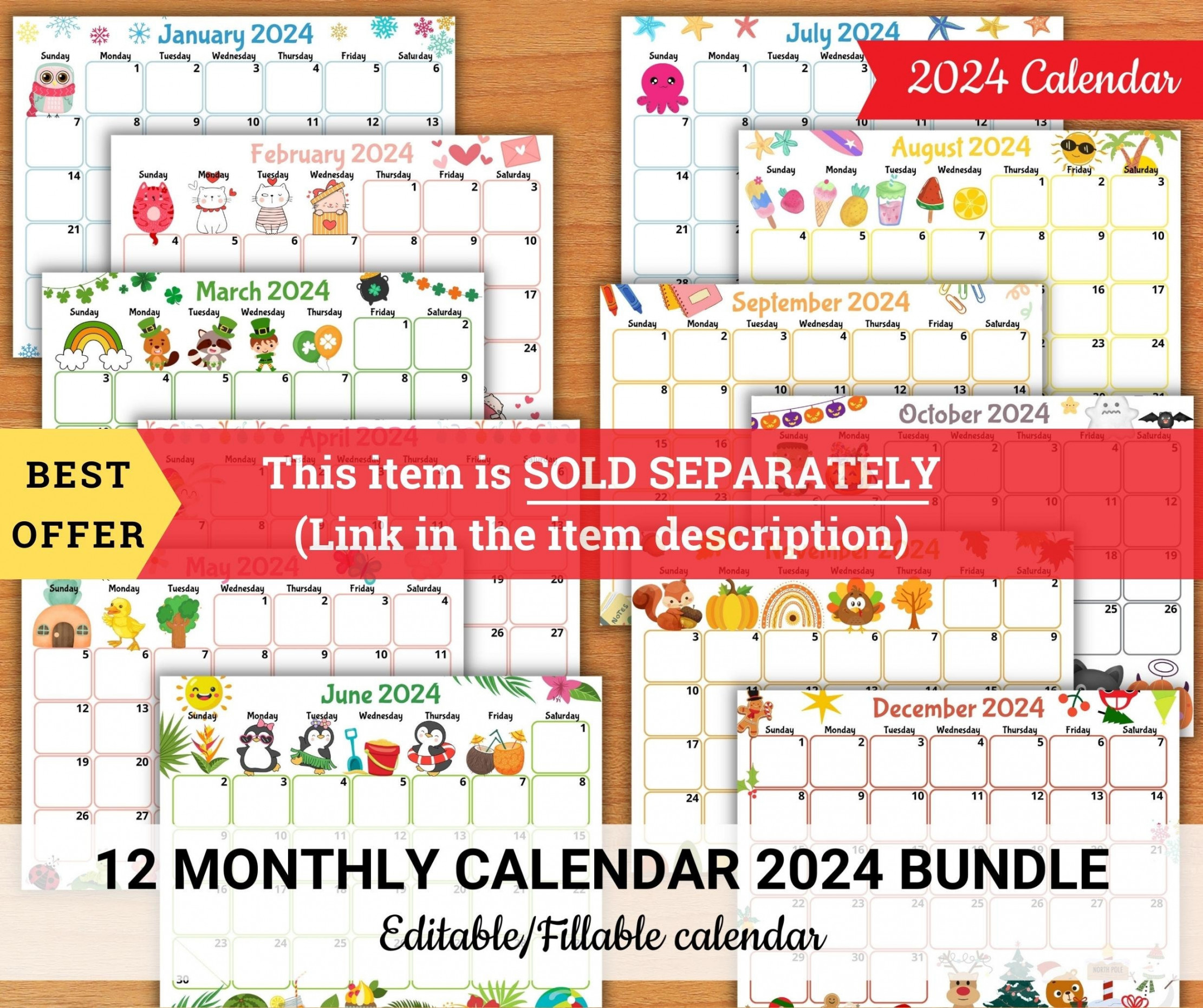 EDITABLE December  Calendar, Printable Kids Calendar