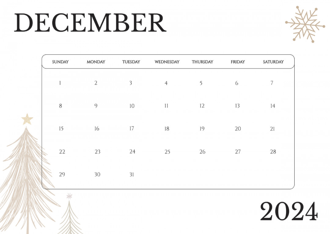 Editable December  Calendar Template - Edit Online & Download