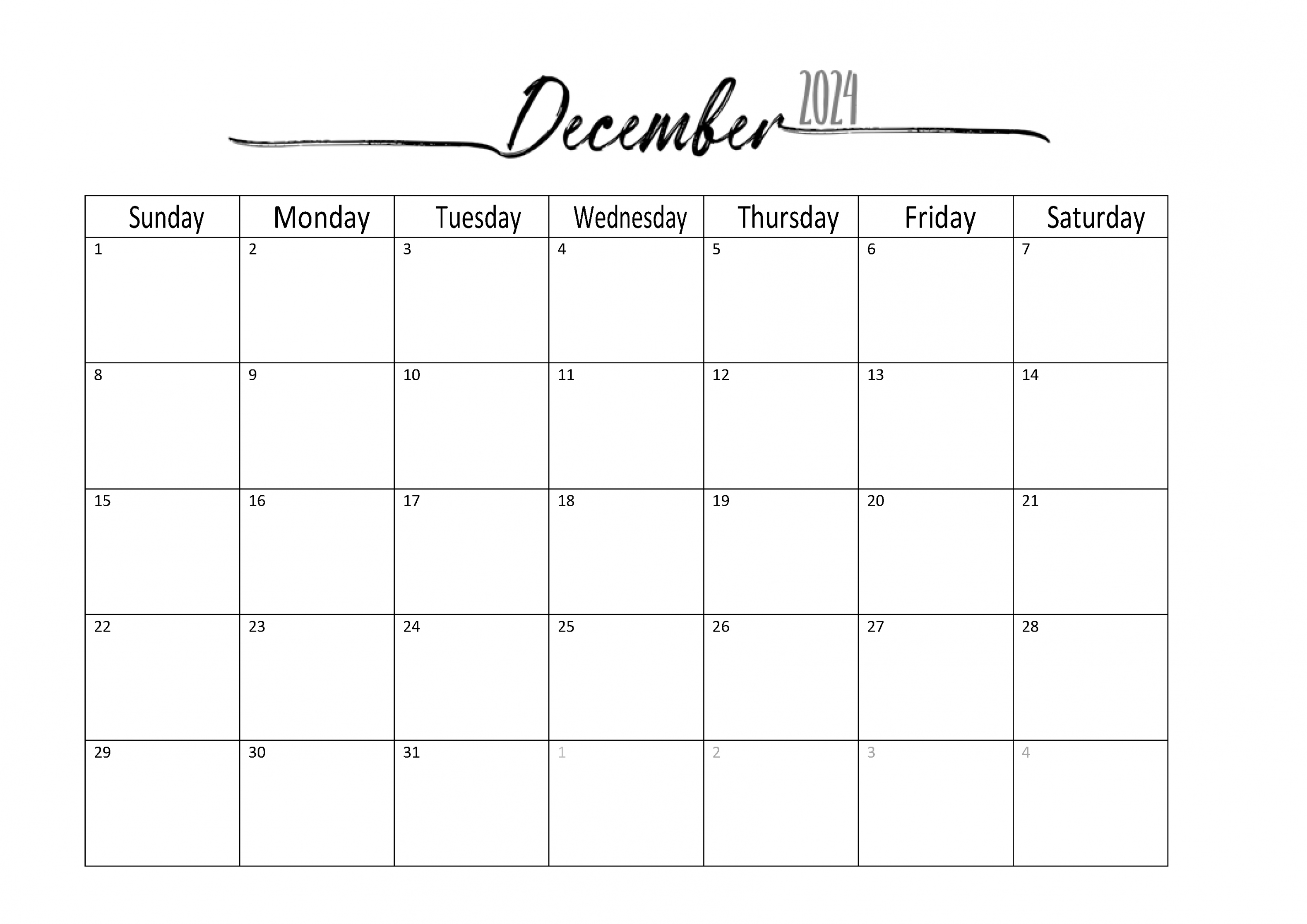 FREE  Calendar Template Word  Instant Download