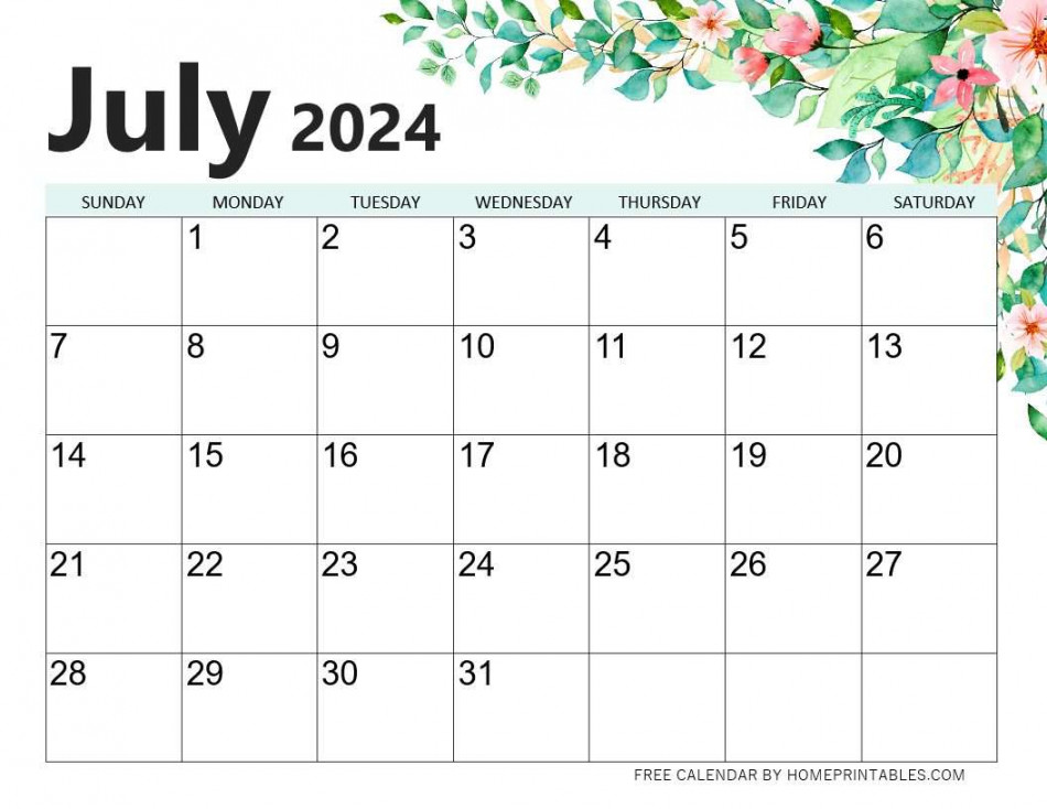 Free Printable July  Calendar Templates for Instant Download!
