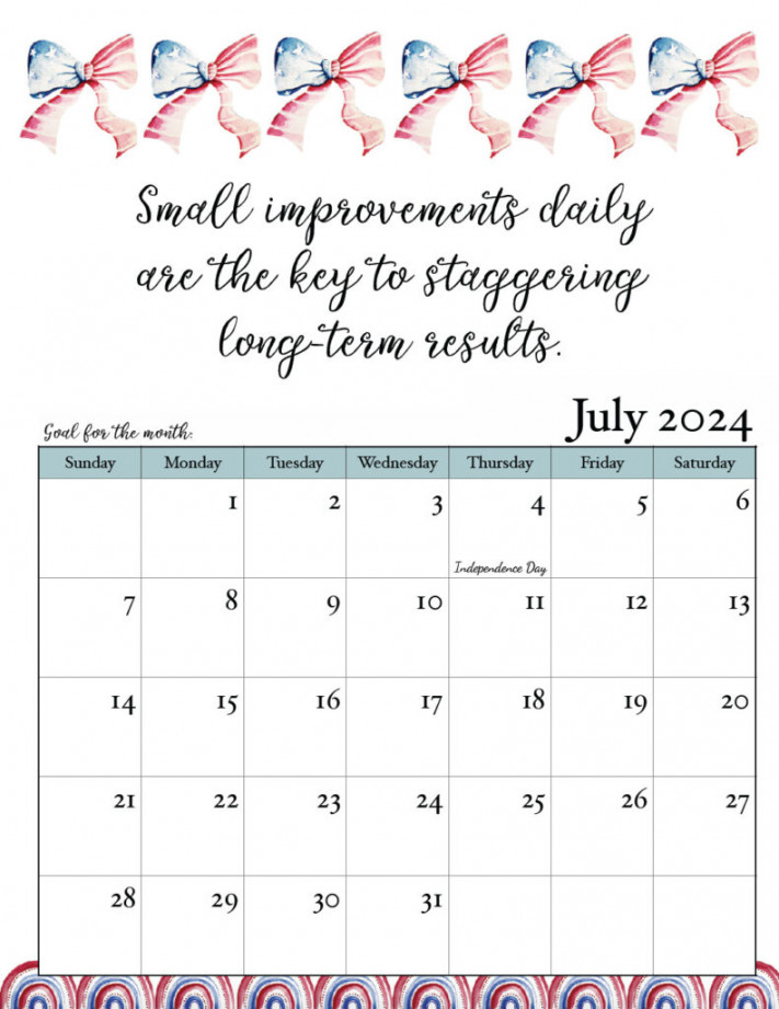 Free Printable  Monthly Motivational Calendars