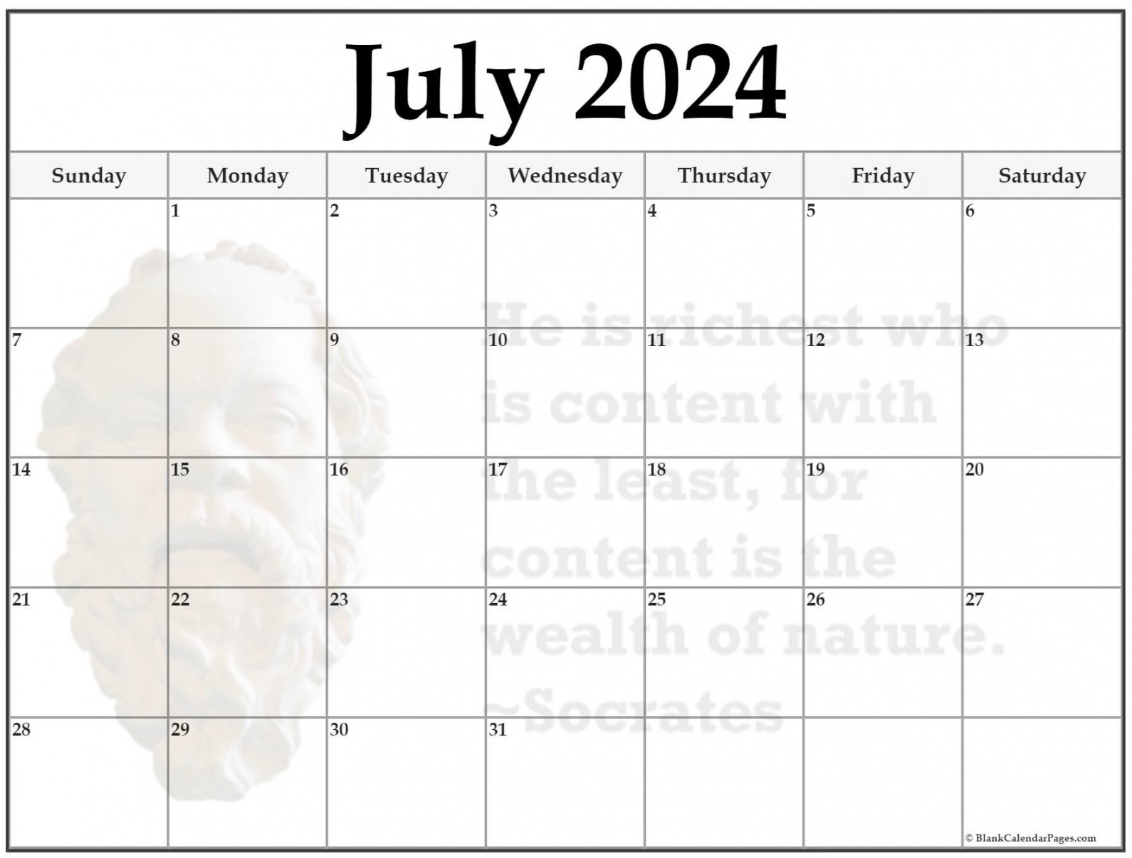 + July 20 quote calendars