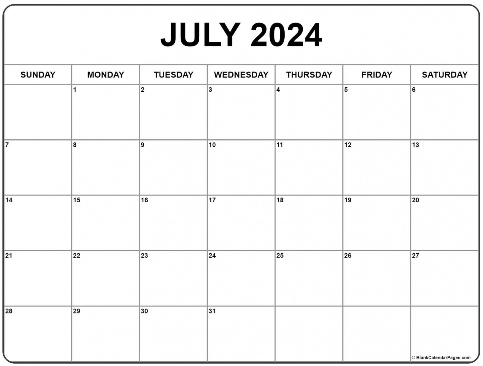 July  calendar  free printable calendar