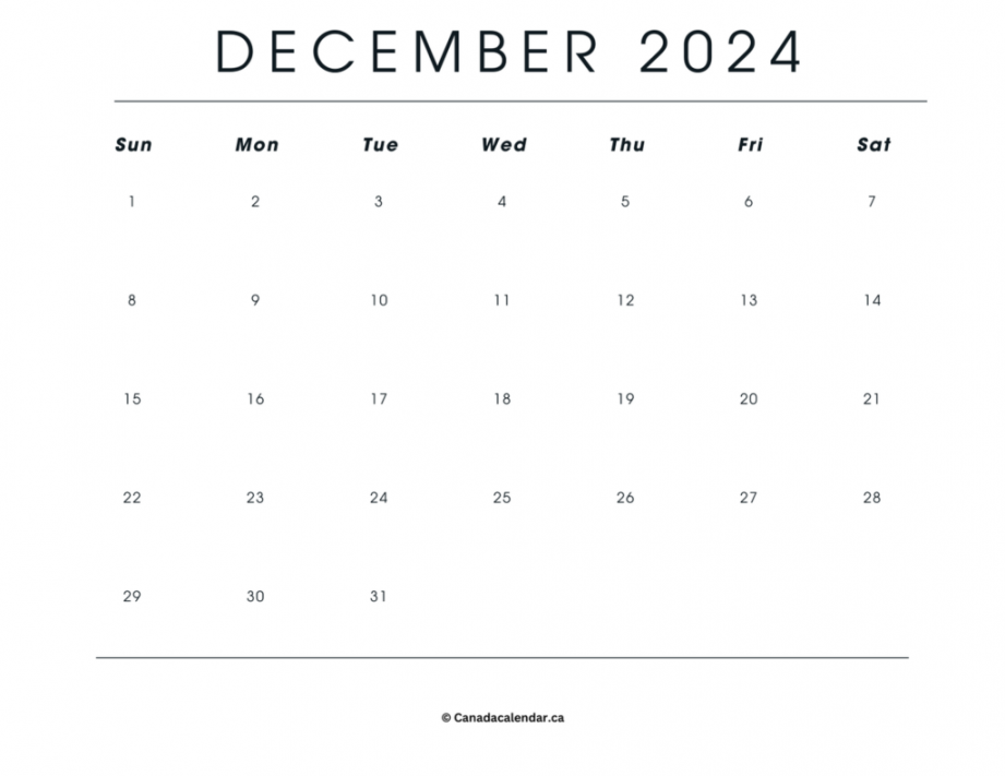 December  Calendar [Free Printable Templates] - Free Printable