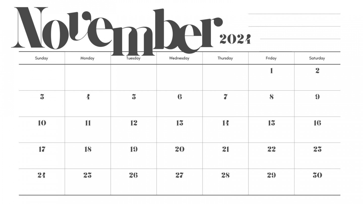 Free and printable november calendar templates canva