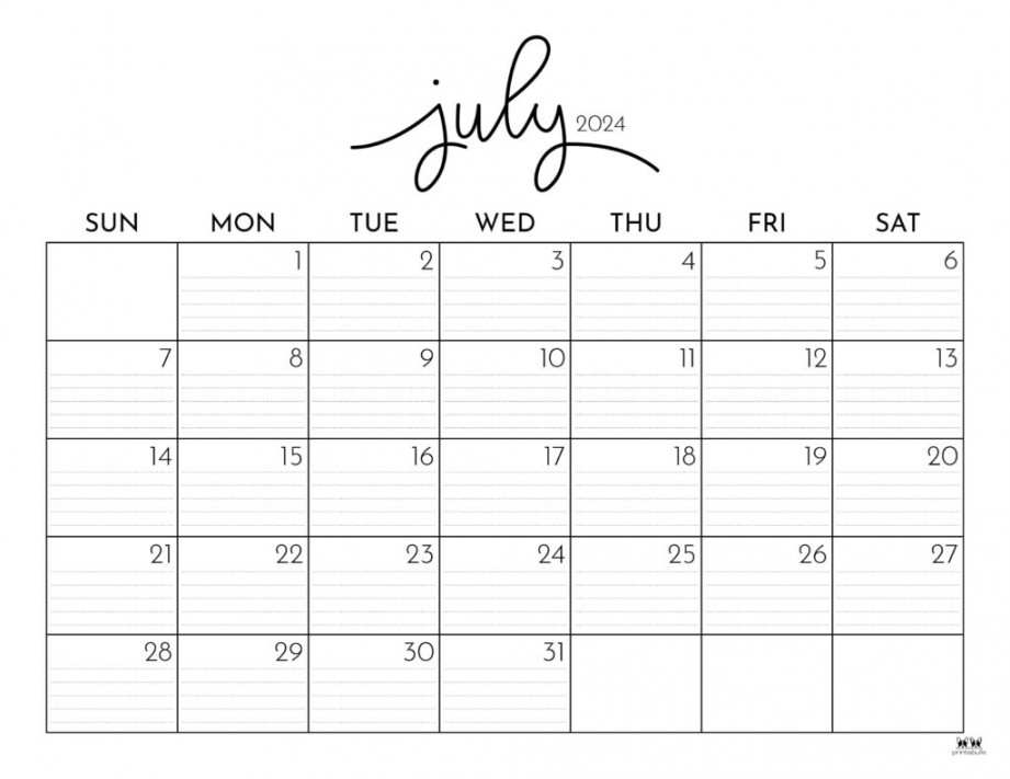 July calendars free printables printabulls