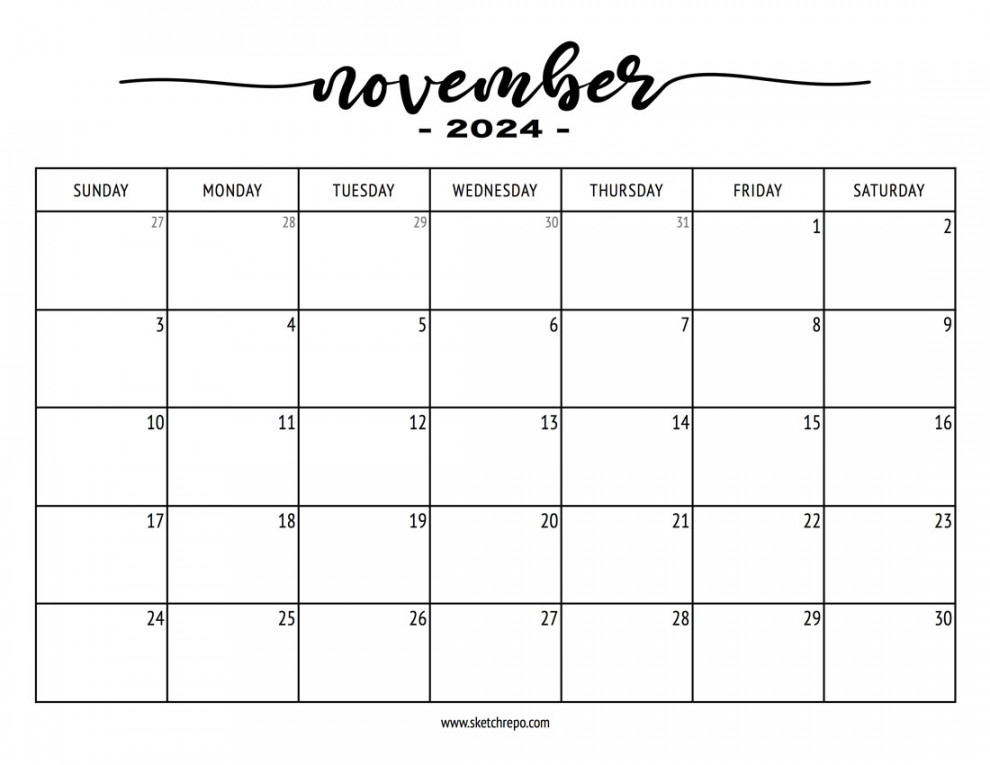 November  Calendar – Sketch Repo