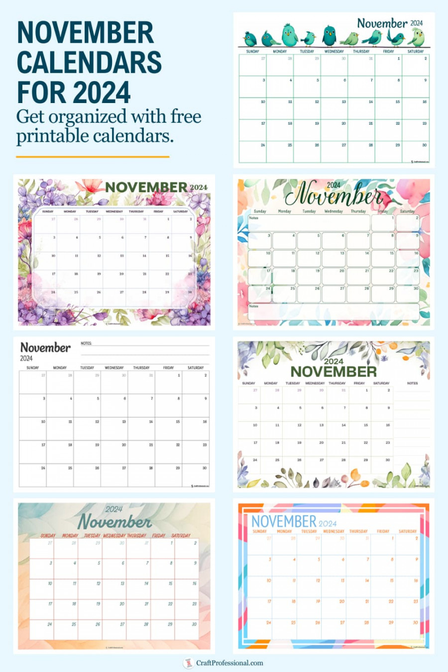 November Calendars for ! Get Organized With Our Free Printables