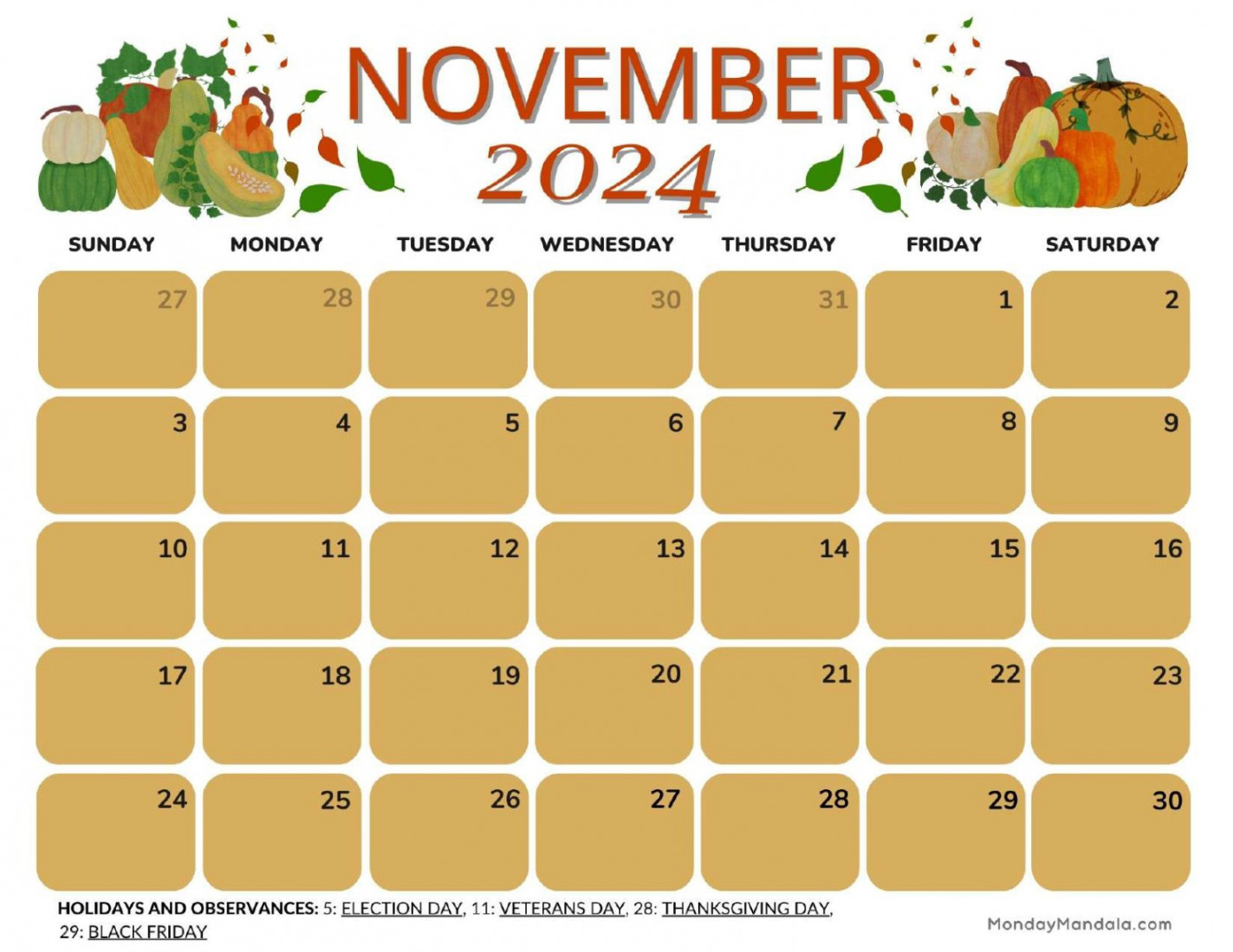 Printable calendars for & (free pdfs)