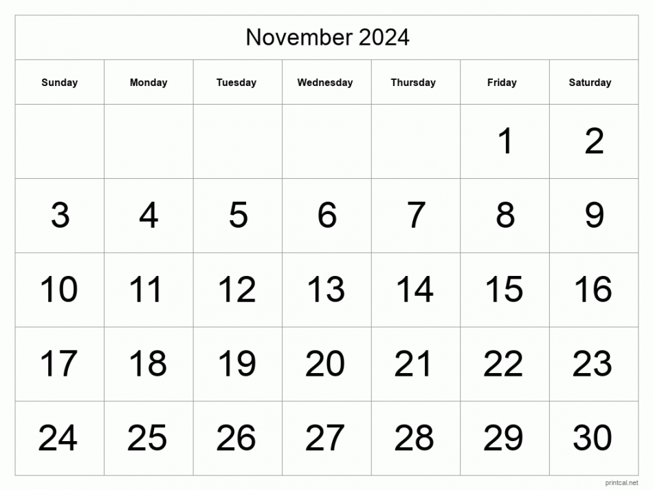 Printable November  Calendar  Free Printable Calendars