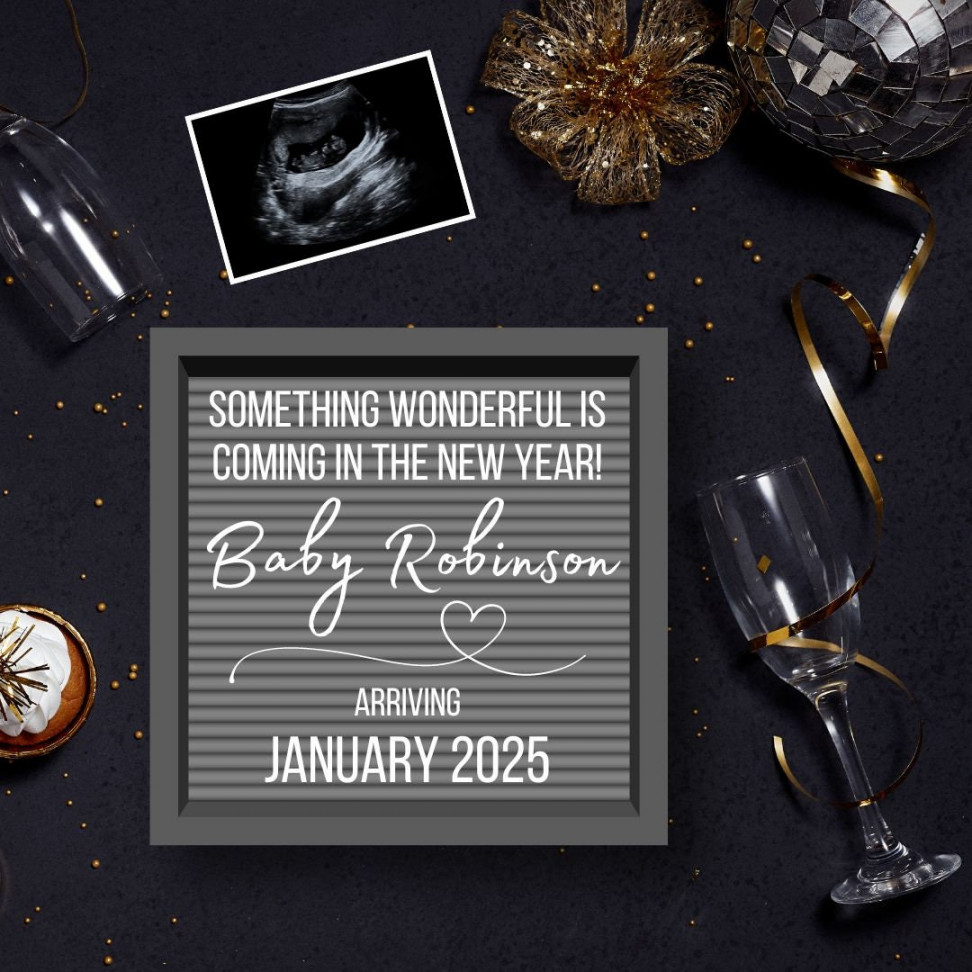 EDITABLE New Years Pregnancy Announcement January Baby Announcement   Baby Announcement New Years Eve Pregnancy Announcement - Etsy