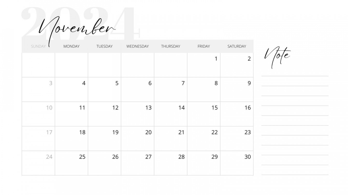 Free and printable November  calendar templates  Canva