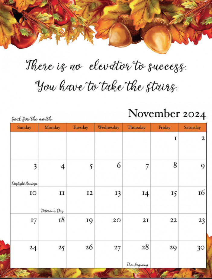 Free printable monthly motivational calendars