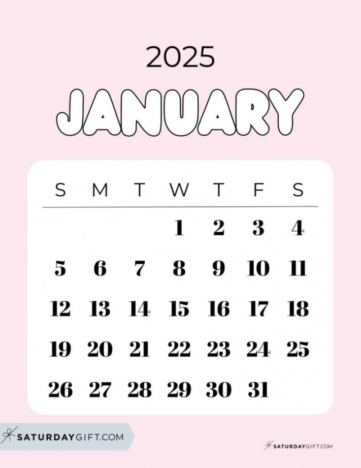 January calendar cute & free printables saturdaygift