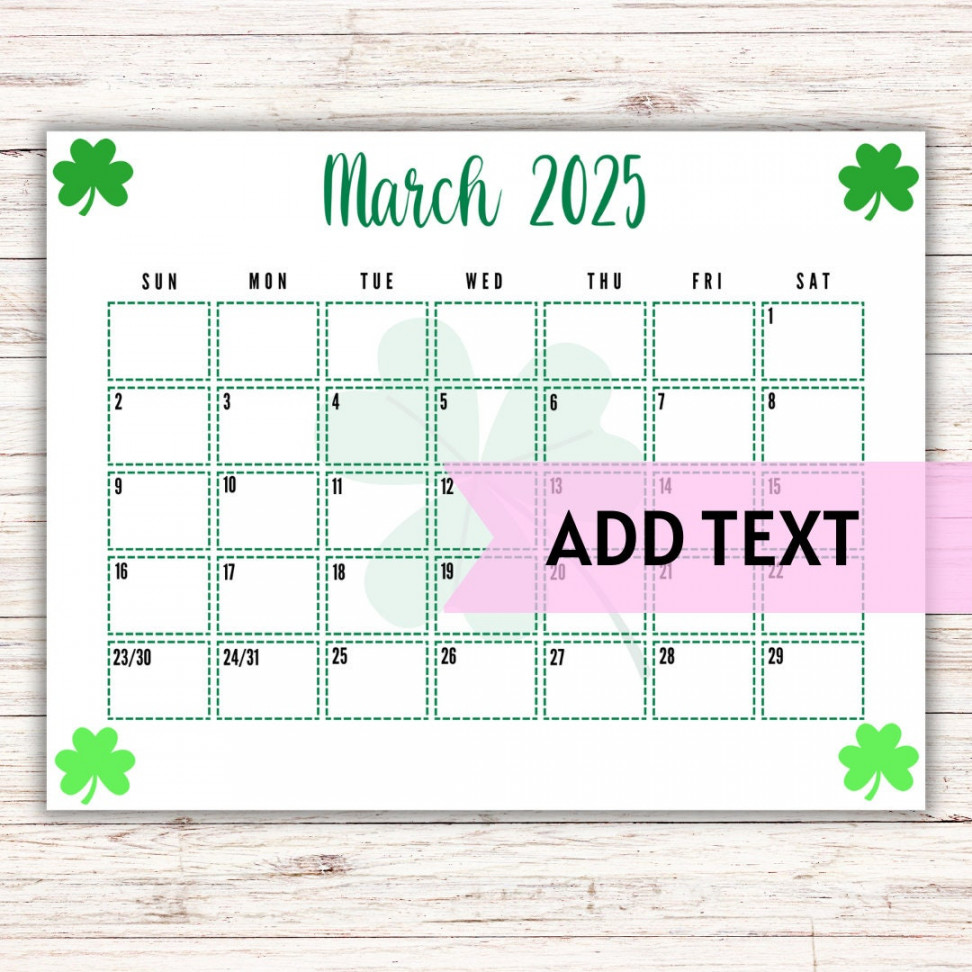 March Calendar - Etsy