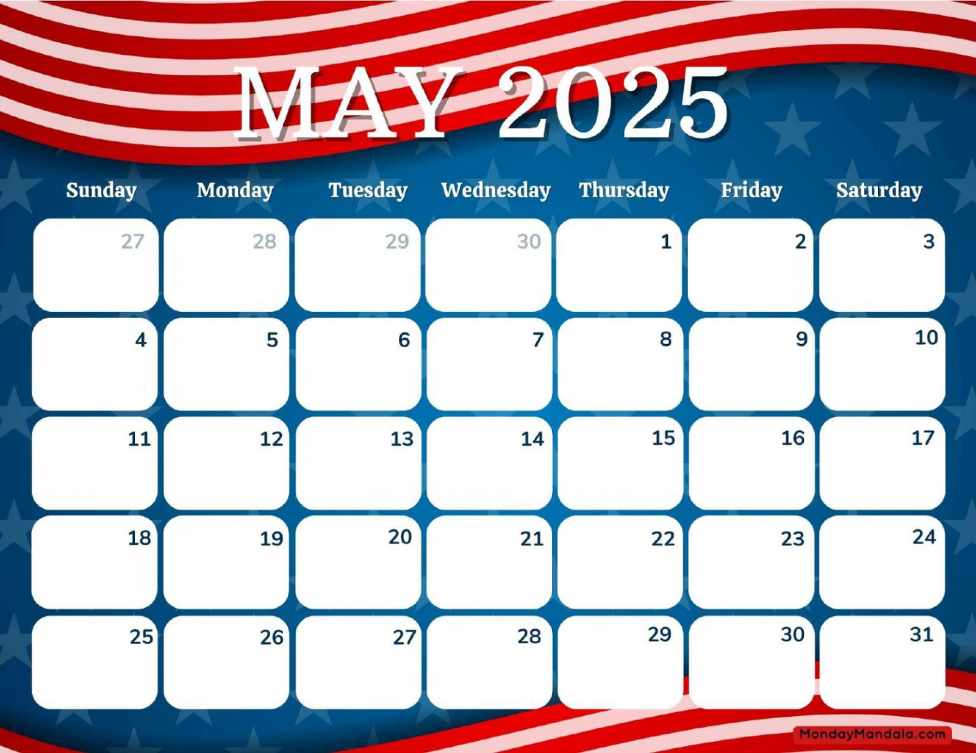 May  Calendar ( Free PDF Printables)