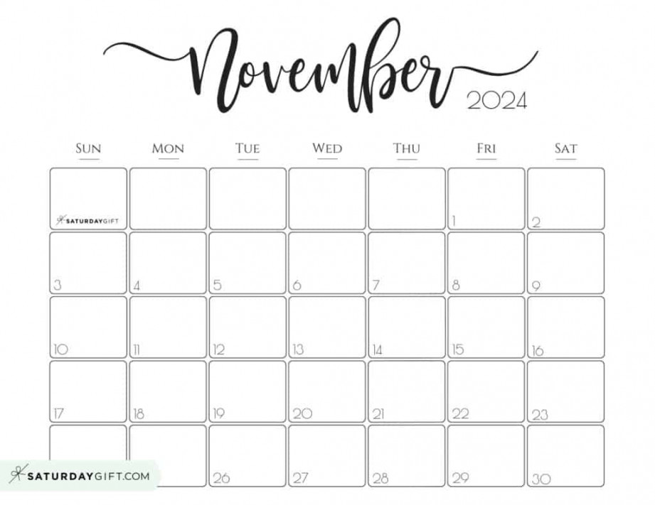 November calendar cute & free printables saturdaygift