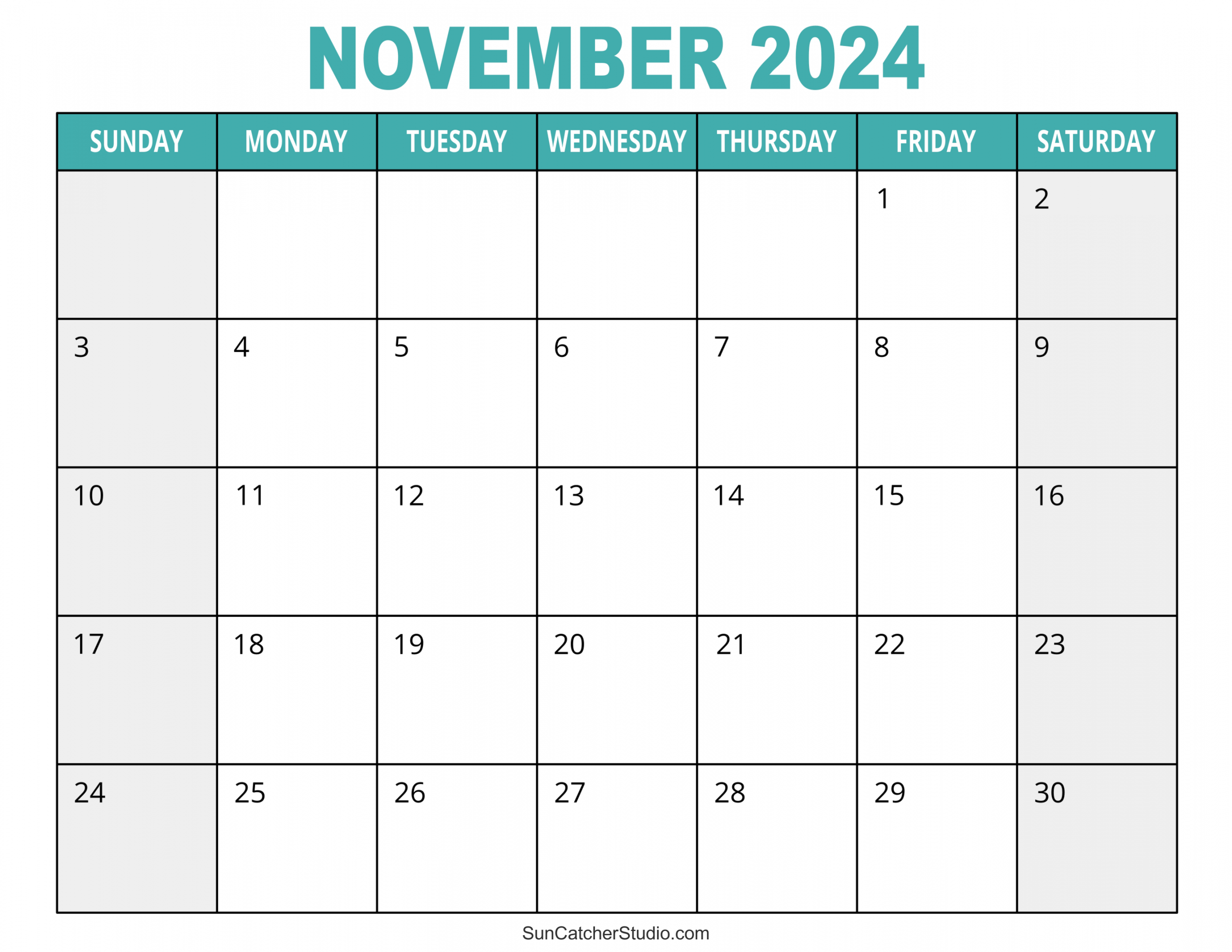 November  Calendar (Free Printable) – DIY Projects, Patterns