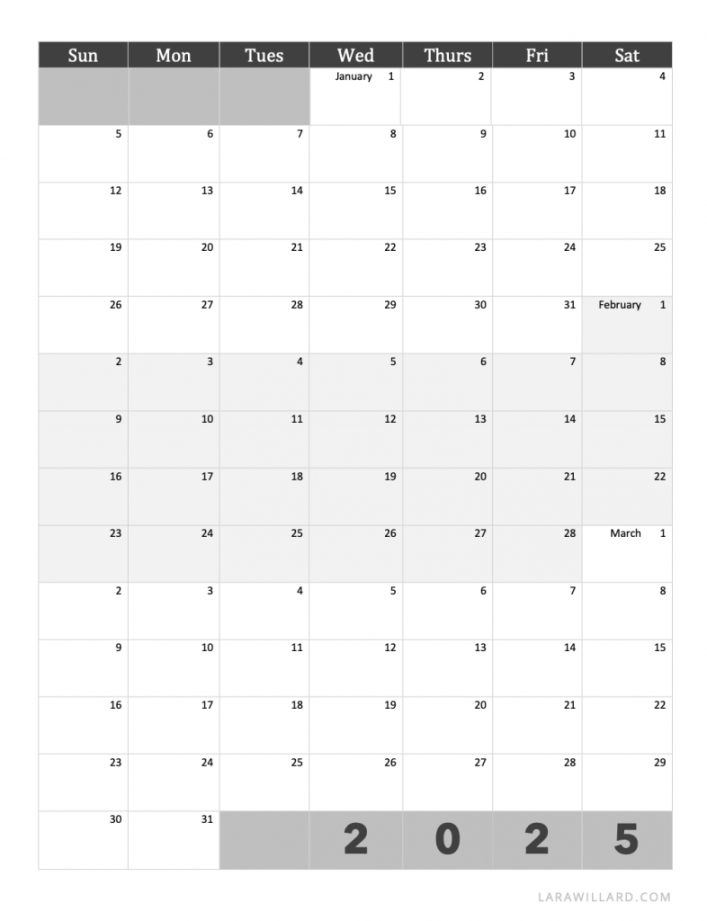 Download] printable and quarterly calendars – lara willard