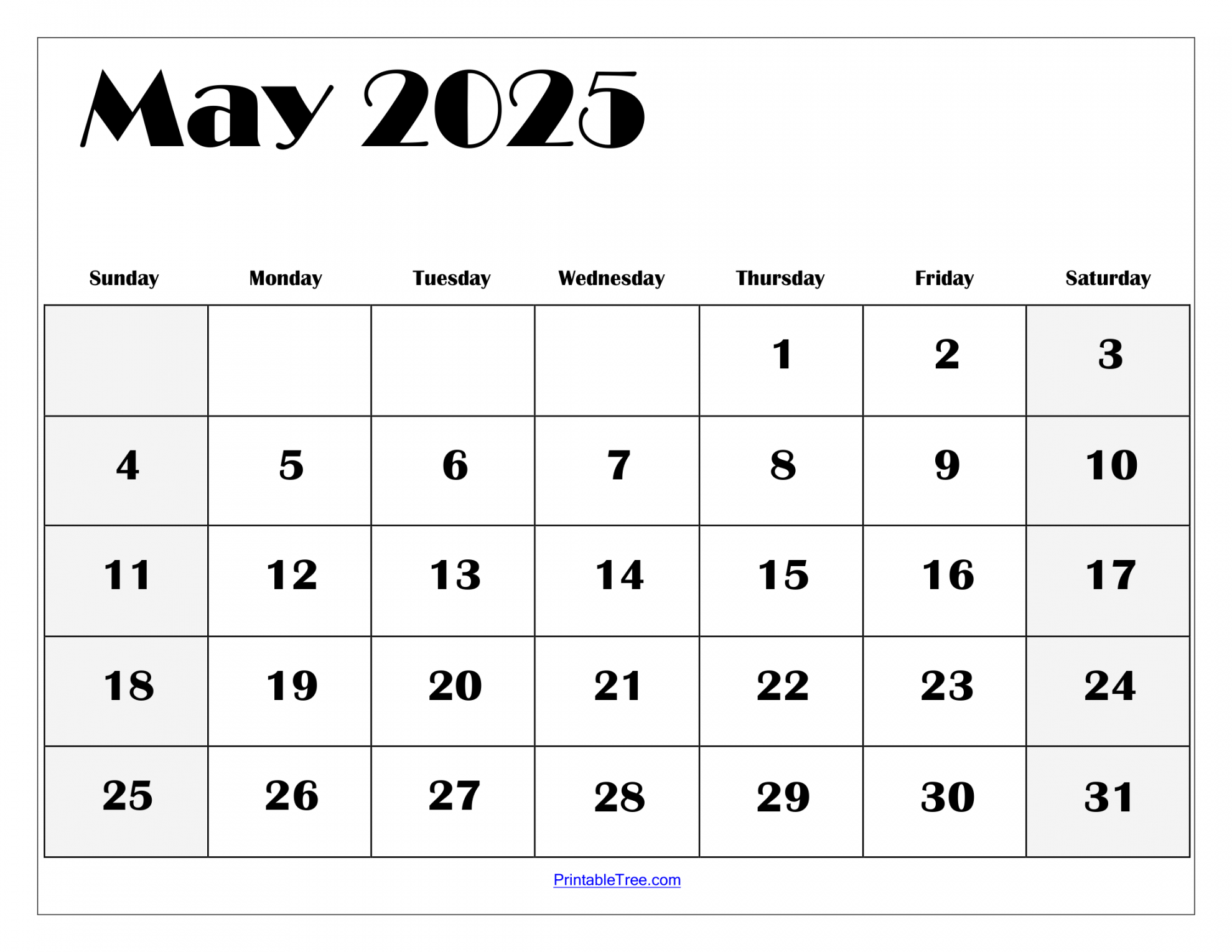 Free may calendar printable pdf template with holidays