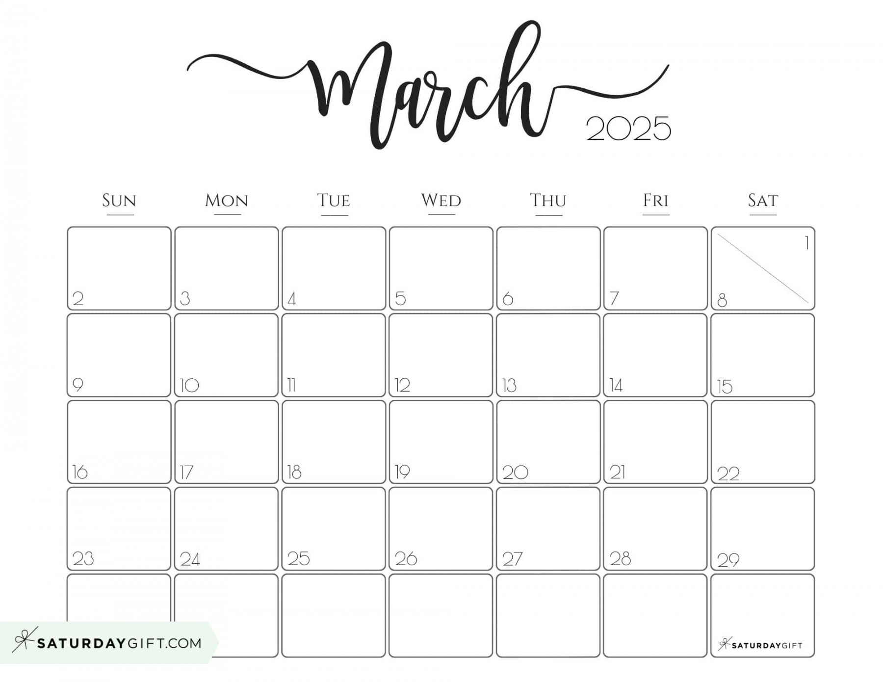 March calendar cute & free printables saturdaygift