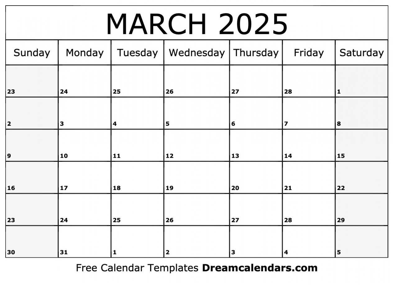 March calendar free printable with holidays and observances