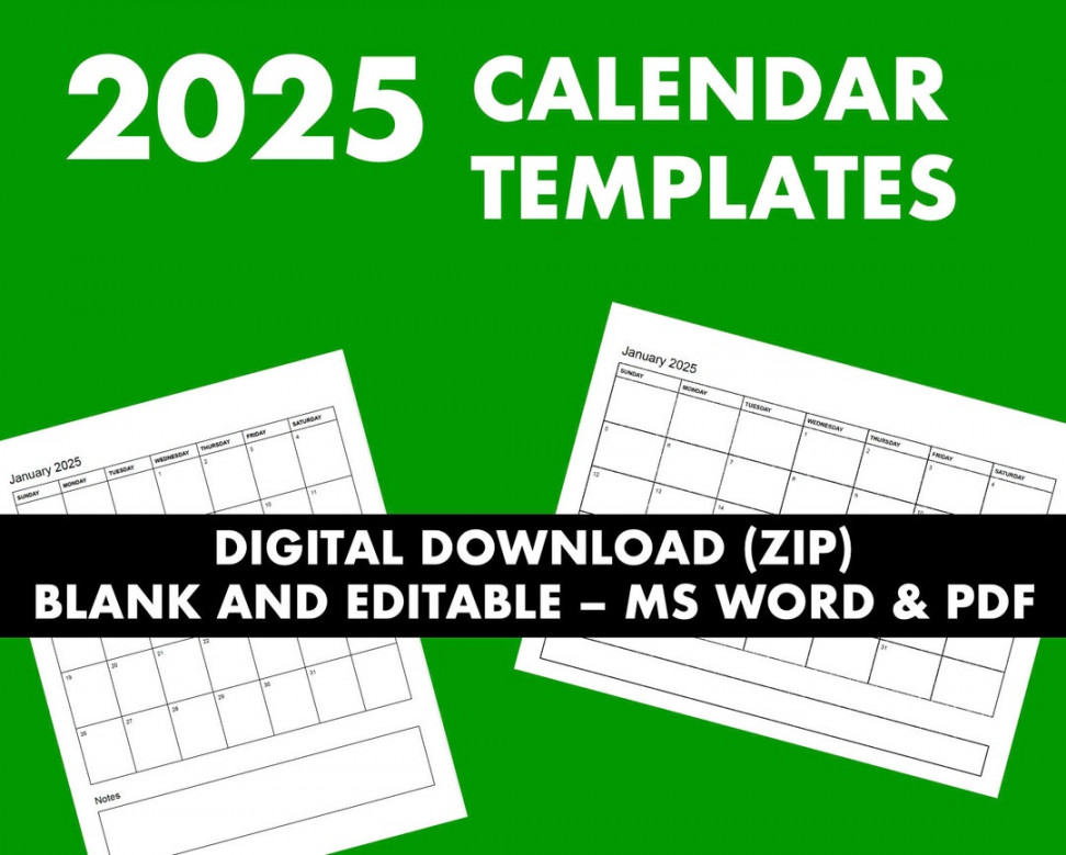 Calendar digital templates download a and