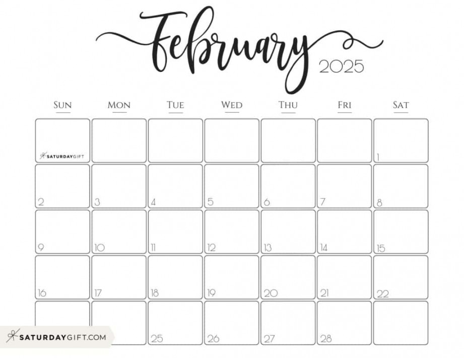 February calendar cute & free printables saturdaygift