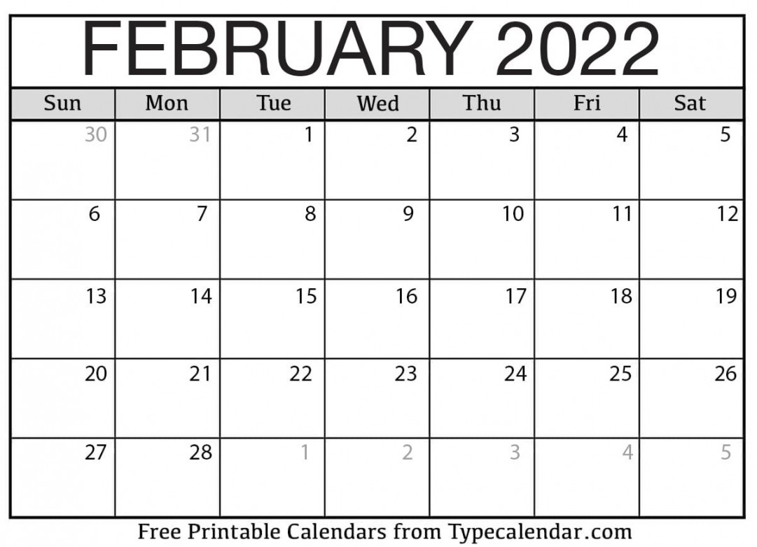 Free printable february calendars download