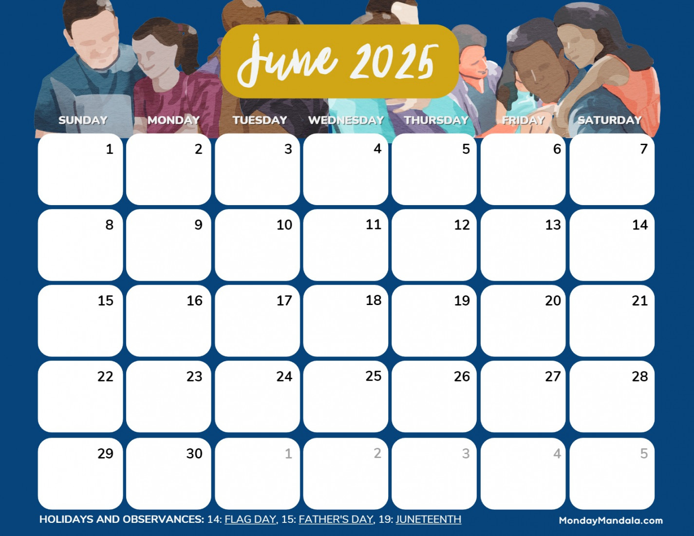 June  Calendar ( Free PDF Printables)