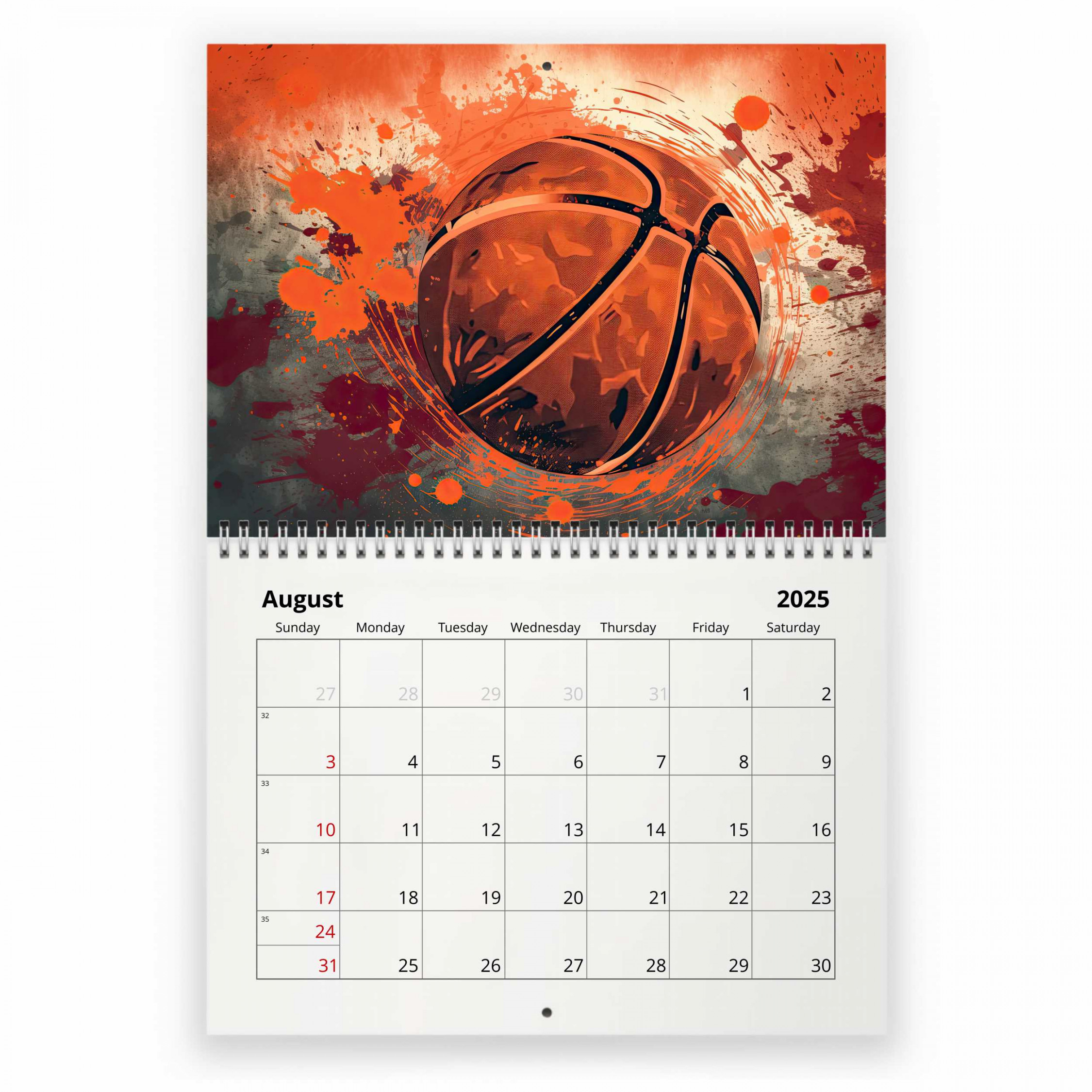 Basketball  Wall Calendar