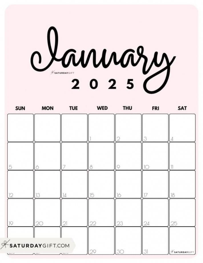 January calendar cute & free printables saturdaygift