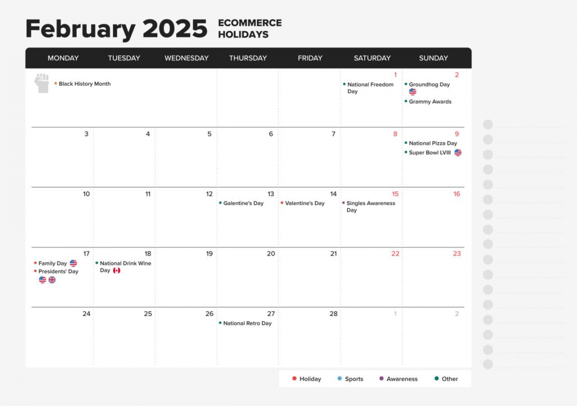 Ecommerce Holiday Calendar : Sales Events and Key Dates  Printful