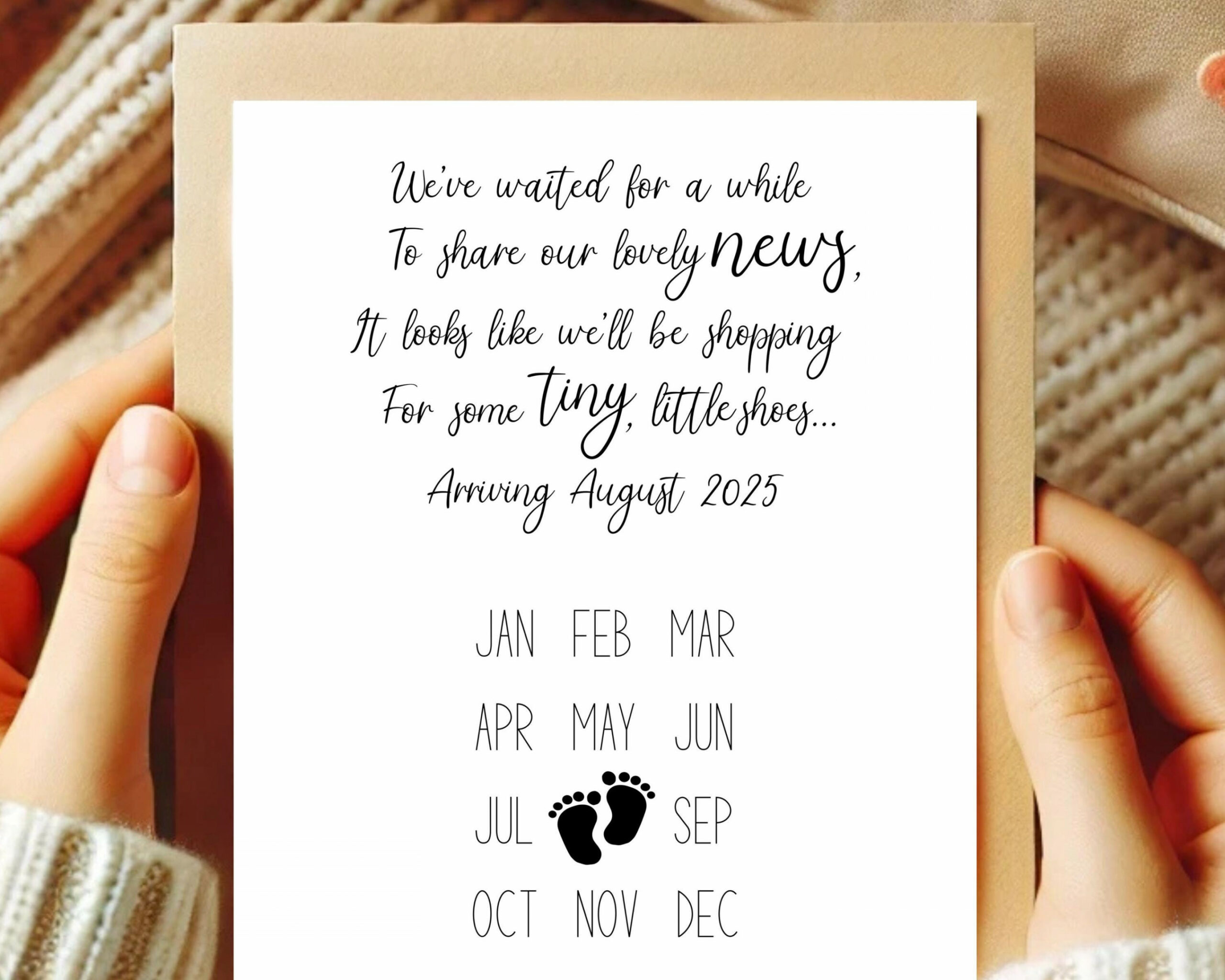 AUGUST  Pregnancy Announcement Quote Calendar, Social Media