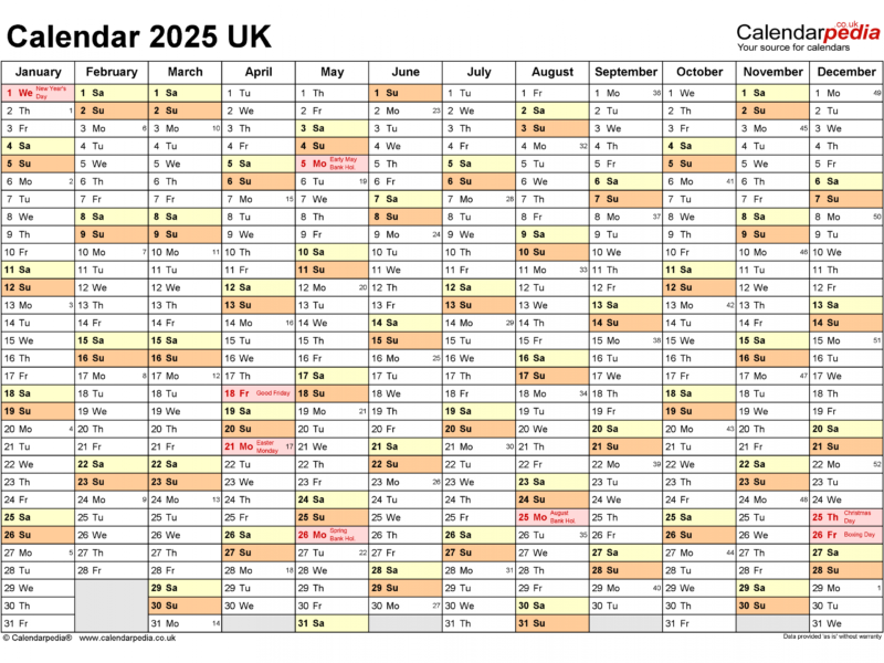 Calendar (uk) free printable pdf templates