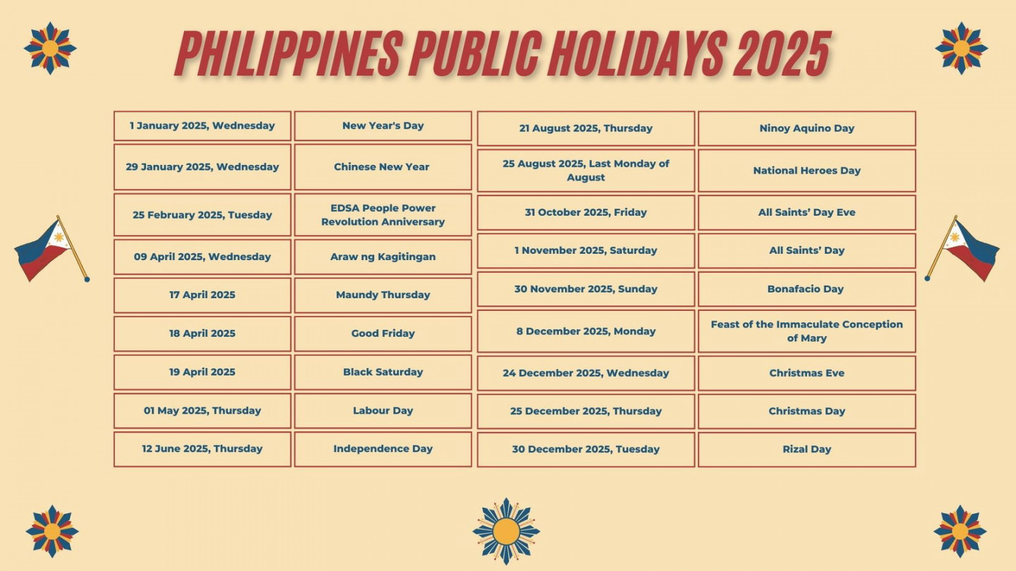 Mark your calendars:  public holiday schedule for the