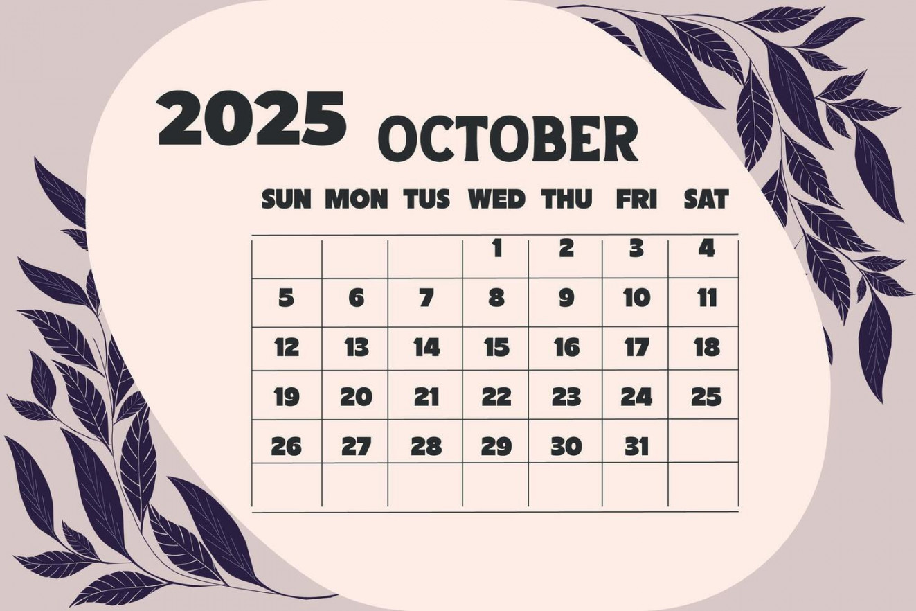 October  Calendar  Vector Art at Vecteezy