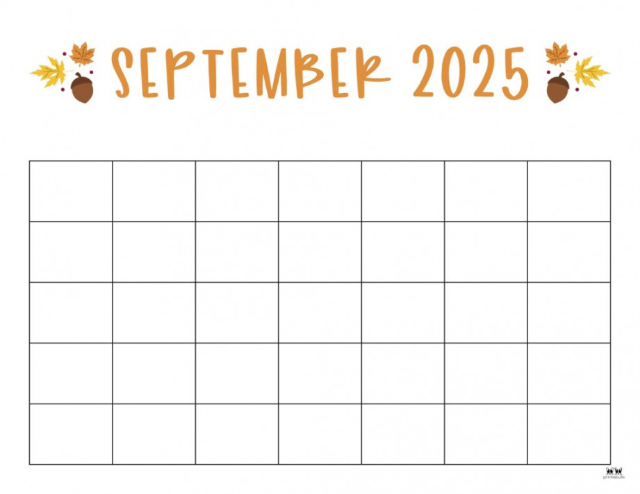 September  Calendars -  FREE Printables  Printabulls