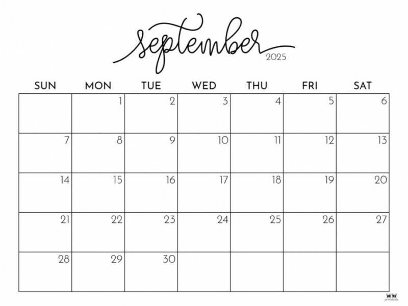 September calendars free printables printabulls