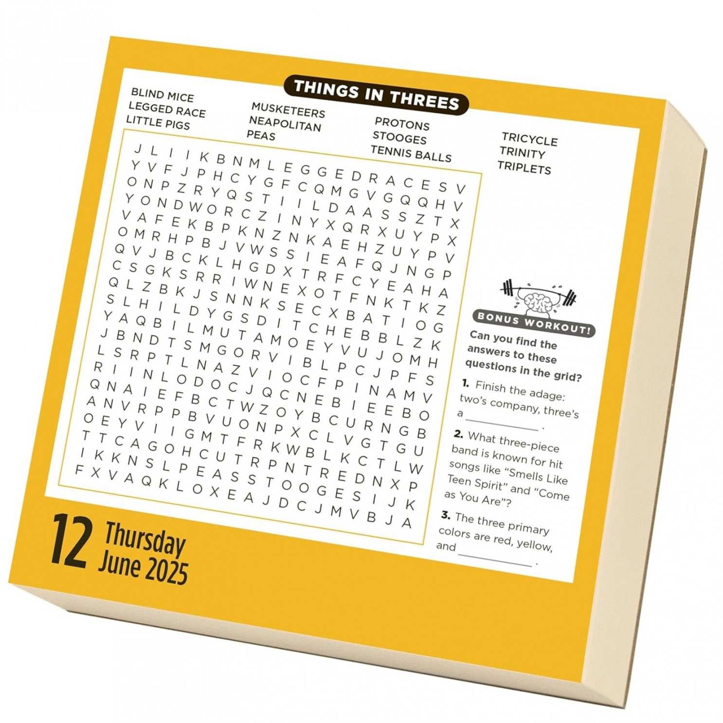 Brain workout word search page a day® calendar maxima gift