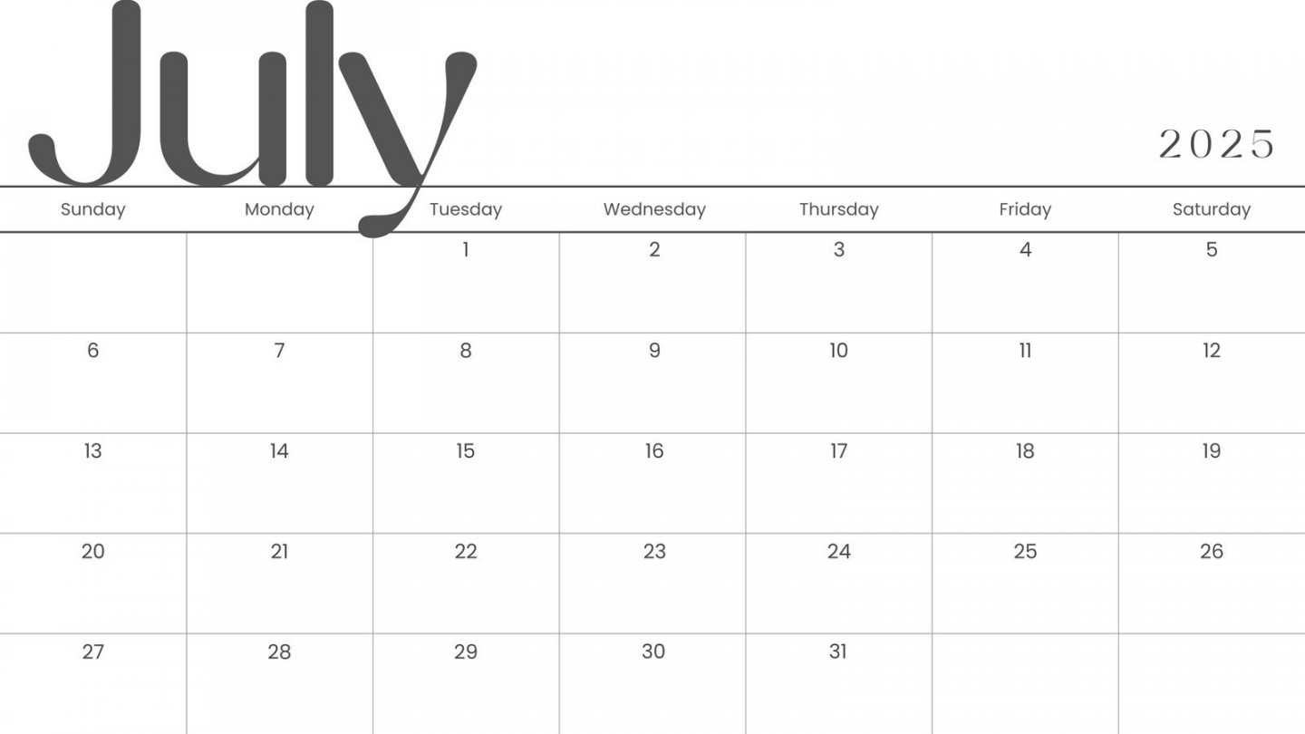 Free printable, custom july calendar templates canva
