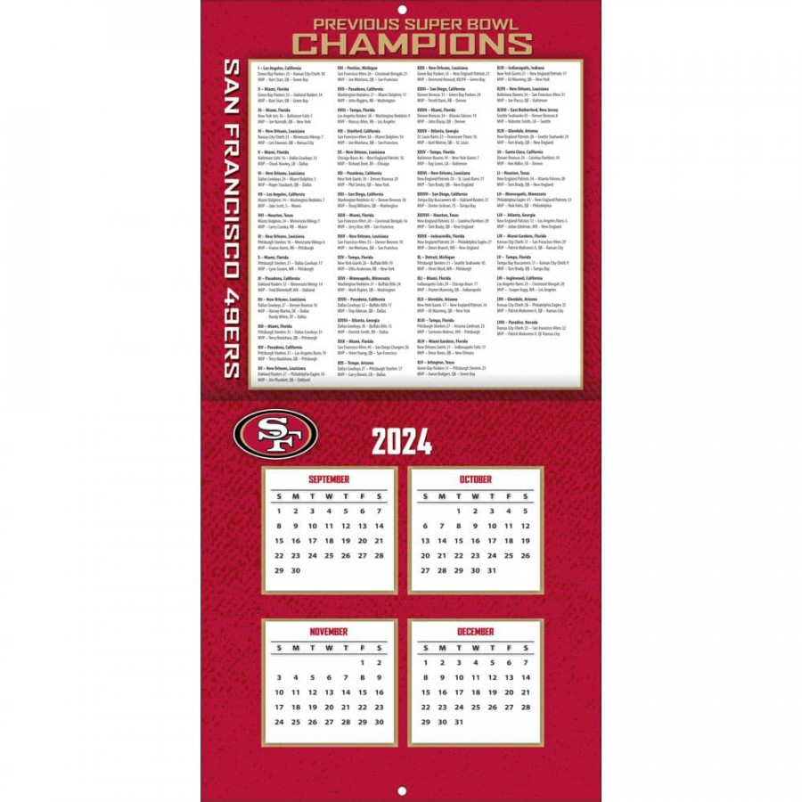 Nfl san francisco ers mini wall calendar